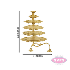 Brass 5 Steps Adukku Deepam / Layer Lamp / Diya Aarti For Pooja