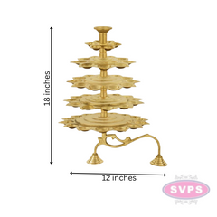 Brass 5 Steps Adukku Deepam / Layer Lamp / Diya Aarti For Pooja