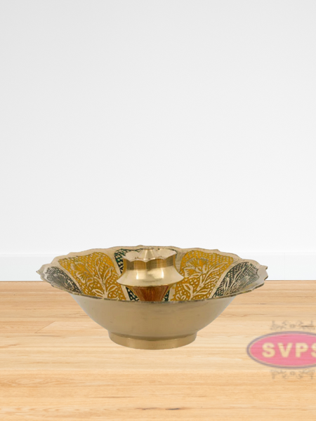 Brass Agarbathi Stand With Bowl / Oothupathi Stand / Incense Stick Holder With Ash Collector
