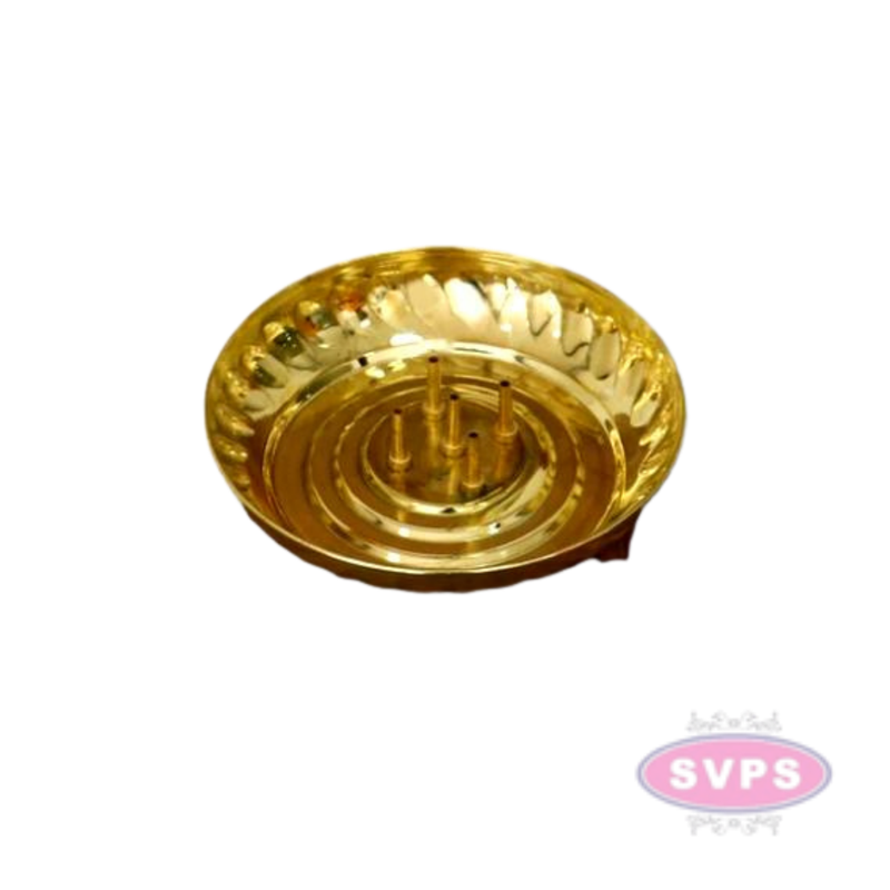 Brass Agarbatti Stand With Plate For Puja
