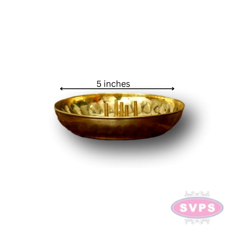 Brass Agarbatti Stand With Plate For Puja