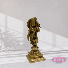 Brass Andal On lotus With Parrot
