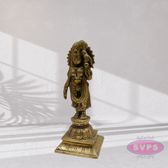 Brass Andal On lotus With Parrot
