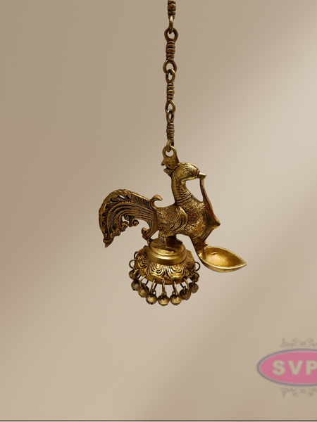 Brass Annam Single Face Lamp With Bells / Hanging Lamp