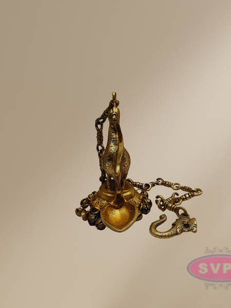 Brass Annam Single Face Lamp With Bells / Hanging Lamp