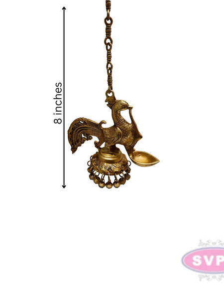 Brass Annam Single Face Lamp With Bells / Hanging Lamp