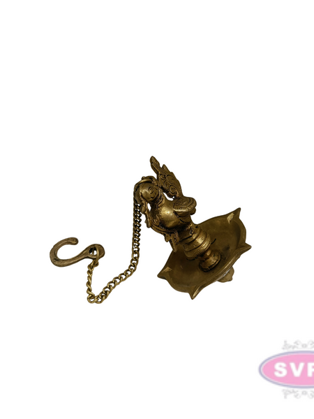 Brass Annapachi Hanging Lamp /5 Face Villaku /Diya With Chain