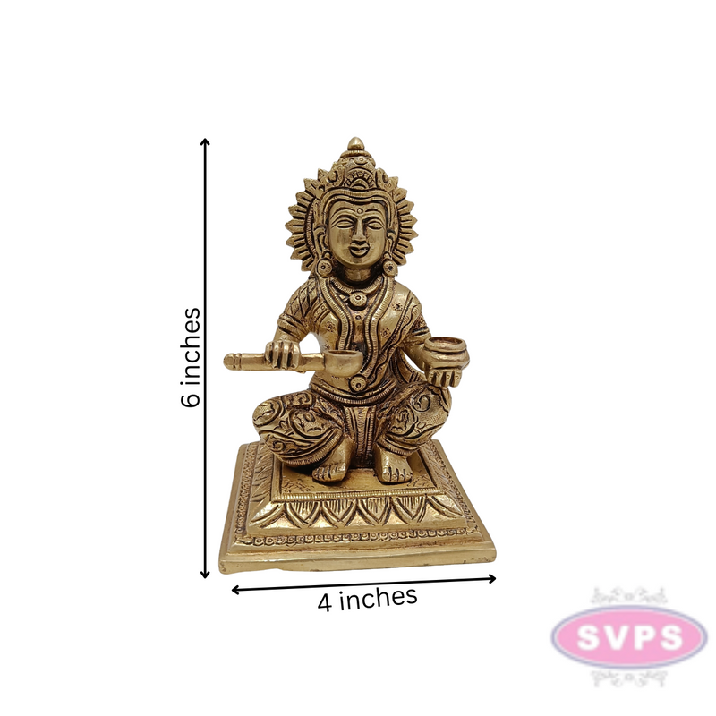 Brass Annapurani Devi Statue  6 Inches