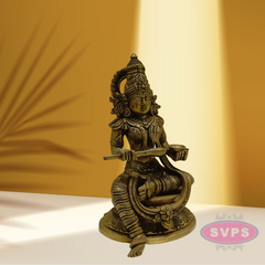 Brass Annapurna Idol For Home Temple / 10 Inches