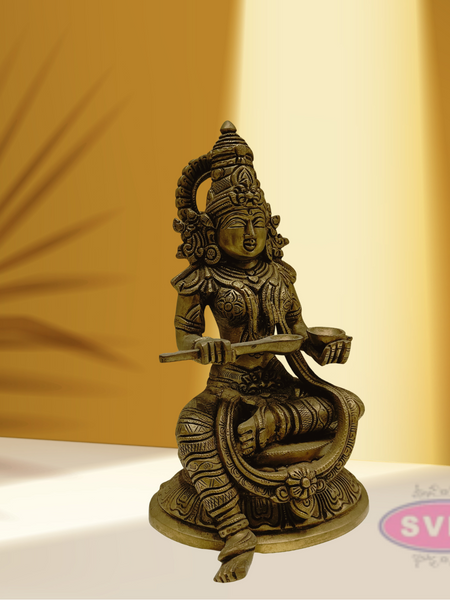 Brass Annapurna Idol For Home Temple / 10 Inches