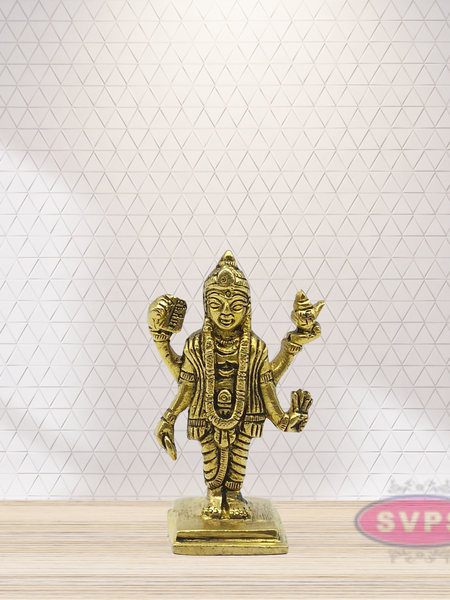 Brass Antique Dhanvanthri Murthi Idol / 3 Inches