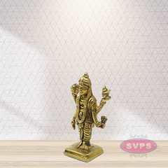Brass Antique Dhanvanthri Murthi Idol / 3 Inches