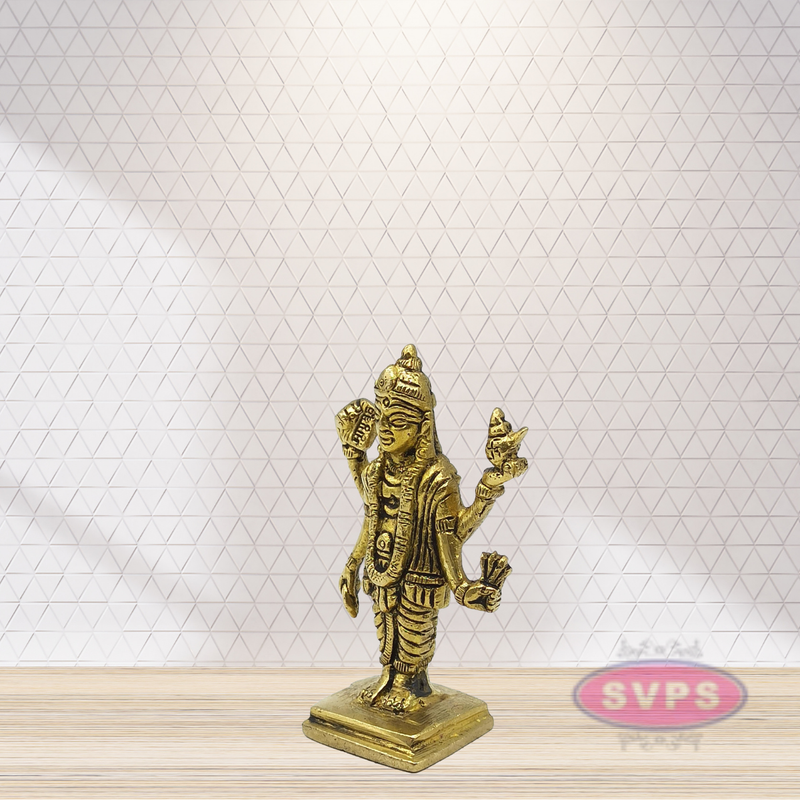 Brass Antique Dhanvanthri Murthi Idol / 3 Inches