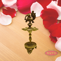 Brass Antique Finish 5 Wicks Annam Lamp