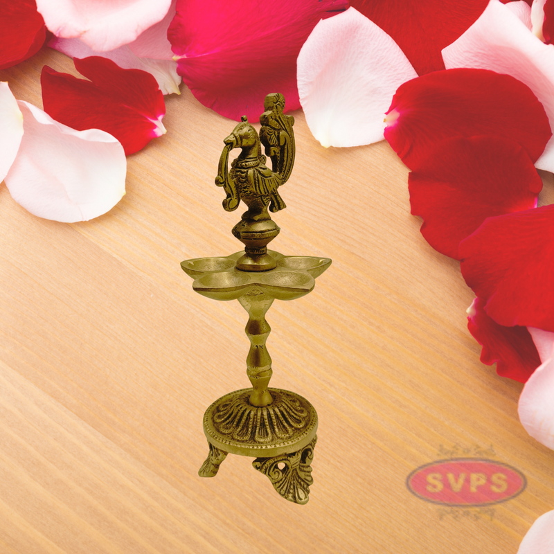 Brass Antique Finish 5 Wicks Annam Lamp