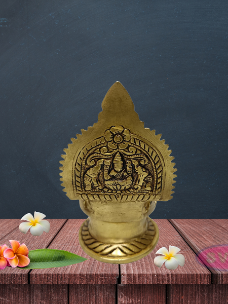 Brass Antique Finished Gajalaxmi Diya  / Gajalakshmi Deepam