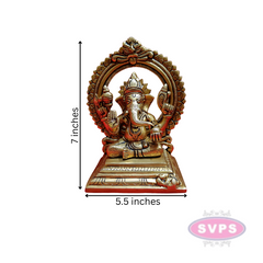 Brass Antique Ganesha In Prabhai / 7 Inches