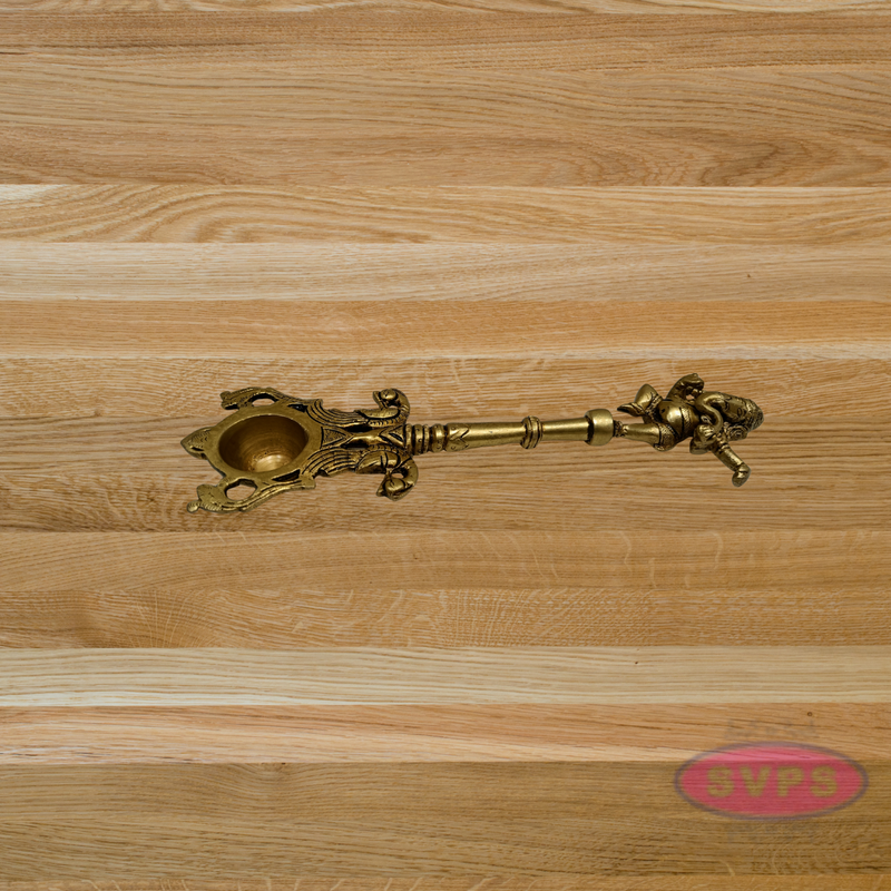 Brass Antique Ganesha Puja  Aarti Spoon