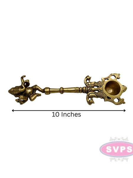 Brass Antique Ganesha Puja  Aarti Spoon