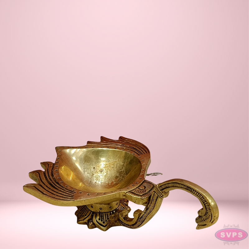 Brass Antique Lotus Diya For Puja And Decor