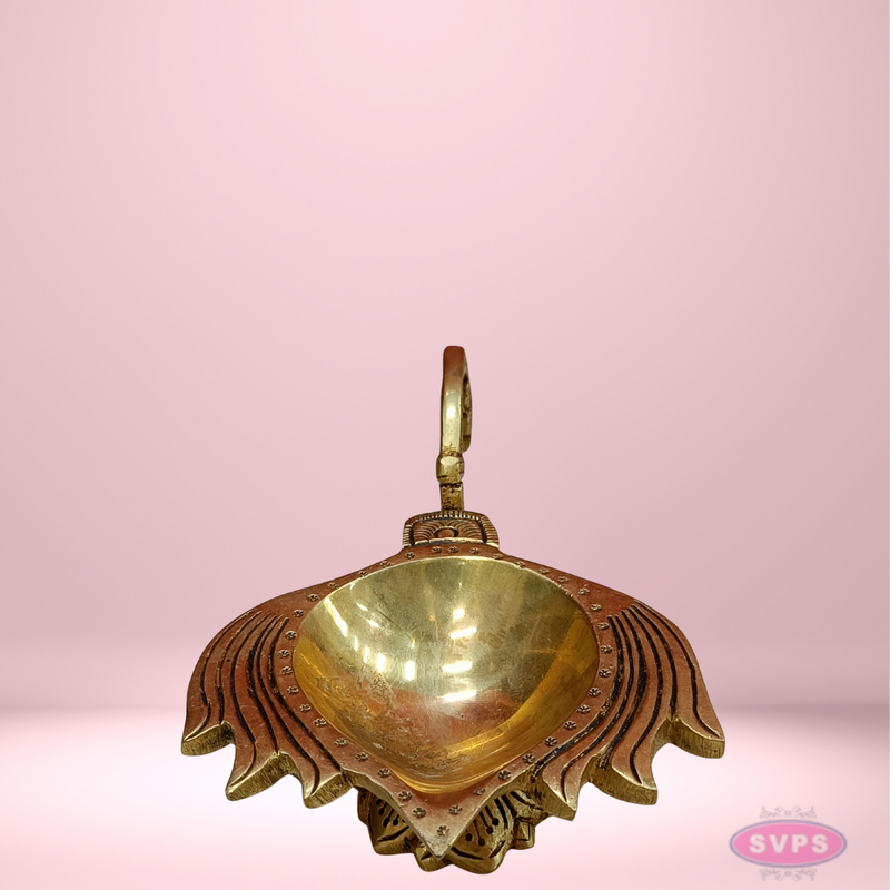 Brass Antique Lotus Diya For Puja And Decor