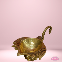 Brass Antique Lotus Diya For Puja And Decor