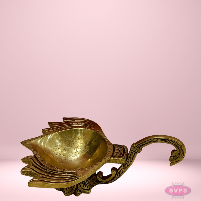 Brass Antique Lotus Diya For Puja And Decor