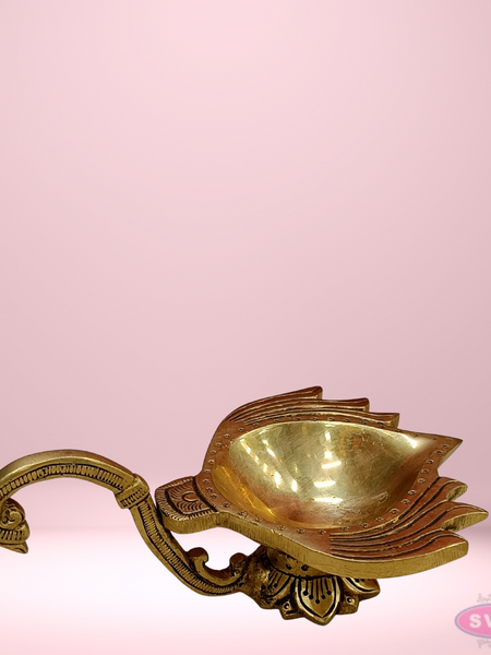Brass Antique Lotus Diya For Puja And Decor