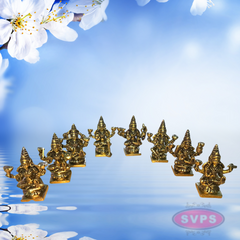 Brass Ashtalakshmi Idols / Eight Forms Of Goddess Mahalakshmi for Wealth (Set of 8)