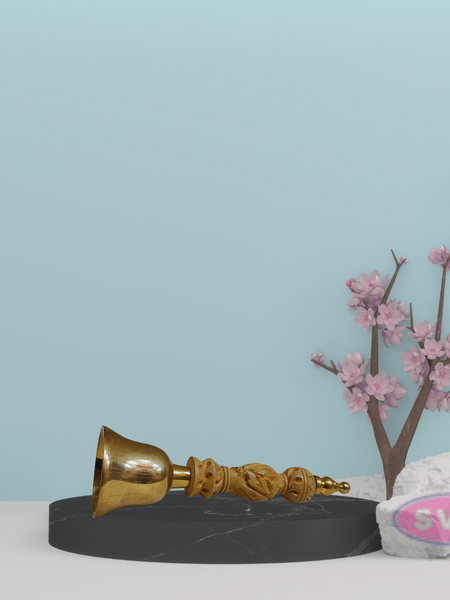 Brass Bell With Wooden Hand