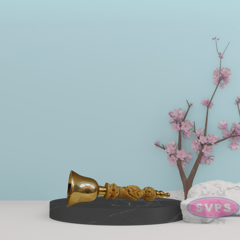 Brass Bell With Wooden Hand