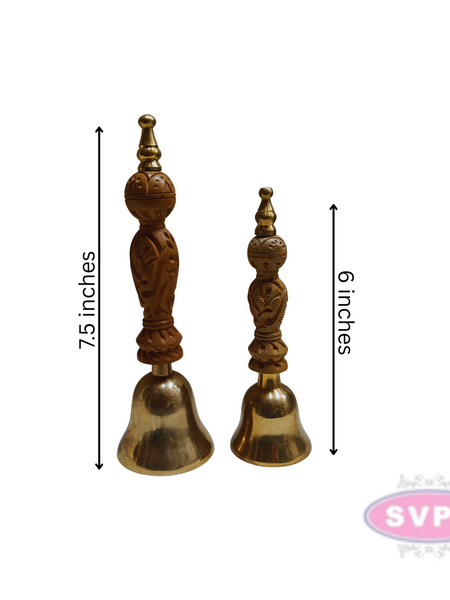Brass Bell With Wooden Hand