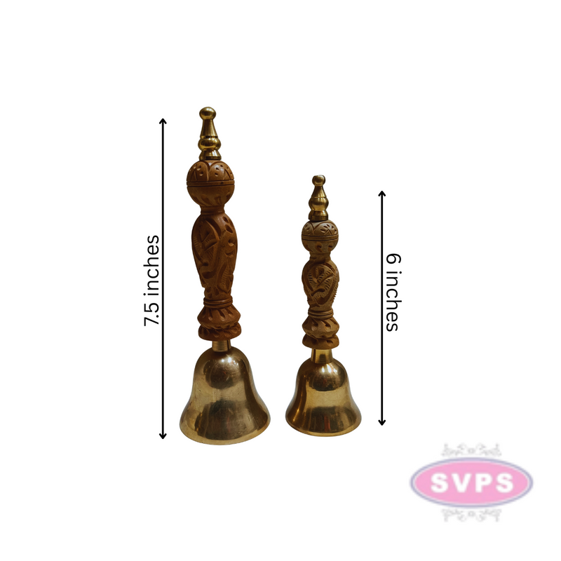 Brass Bell With Wooden Hand