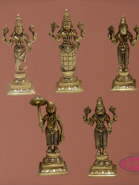 Brass  Dashavatara Set / 6 Inches