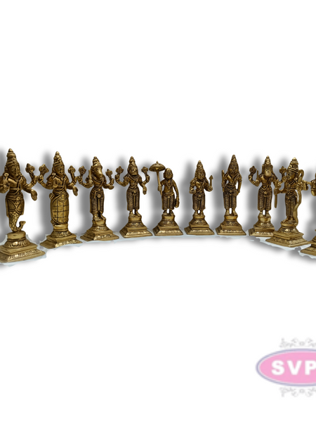 Brass  Dashavatara Set / 6 Inches