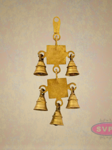 Brass Decorative Hanging Bells With Swastik Symbol