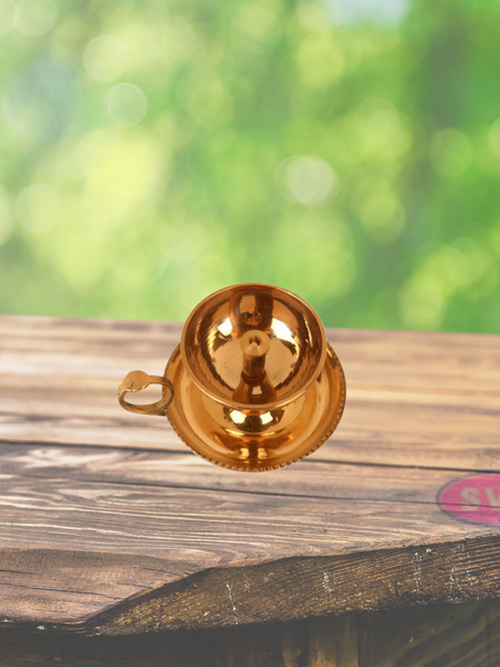 Brass Diya With Handle And Plate