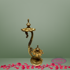 Brass Double Layer 9 Wicks Lamp For Puja / Decor Lamp