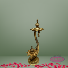 Brass Double Layer 9 Wicks Lamp For Puja / Decor Lamp