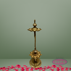 Brass Double Layer 9 Wicks Lamp For Puja / Decor Lamp
