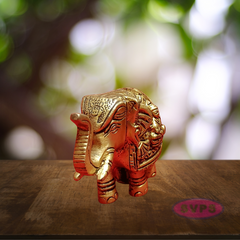 Brass Elephant Lakshmi And Ganesga Idol