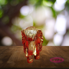 Brass Elephant Lakshmi And Ganesga Idol