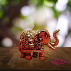 Brass Elephant Lakshmi And Ganesga Idol