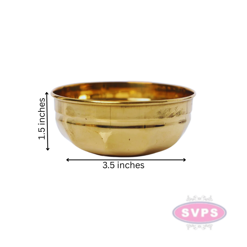 Brass Floral Design Chandan Bowl / Serving Bowl For Pooja