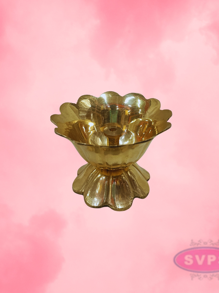 Brass Flower Akhand Jyothi Diya / Lamp