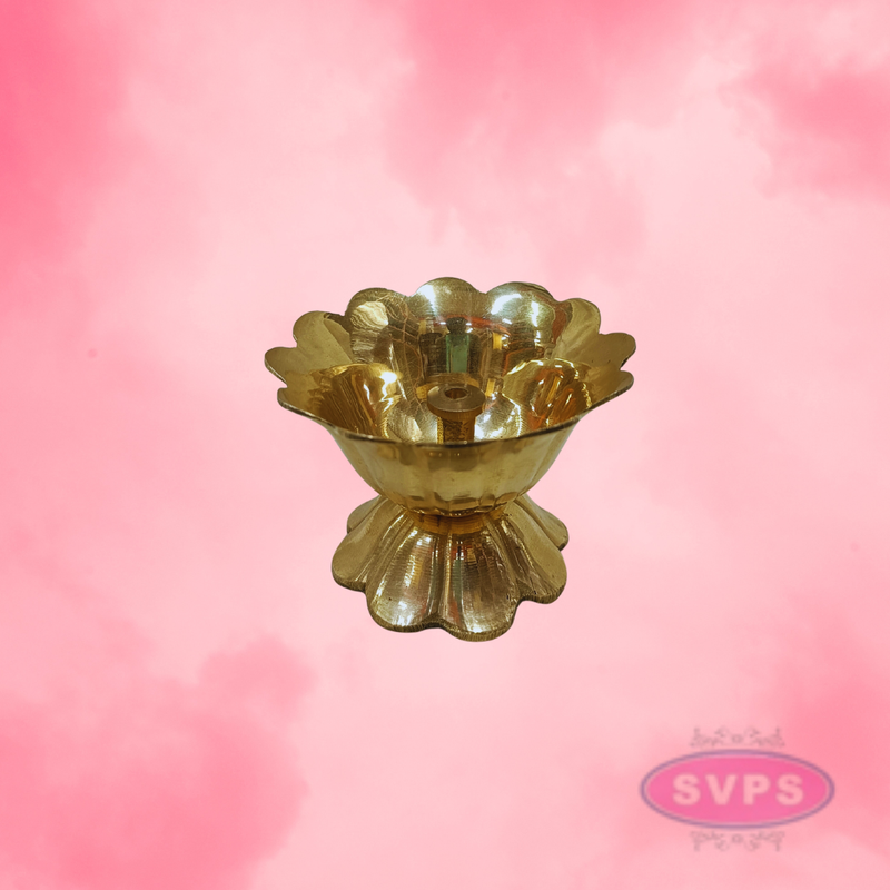 Brass Flower Akhand Jyothi Diya / Lamp