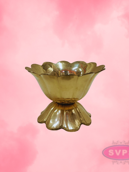 Brass Flower Akhand Jyothi Diya / Lamp