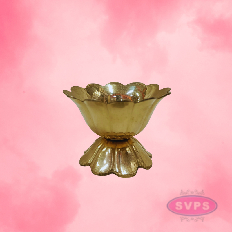 Brass Flower Akhand Jyothi Diya / Lamp