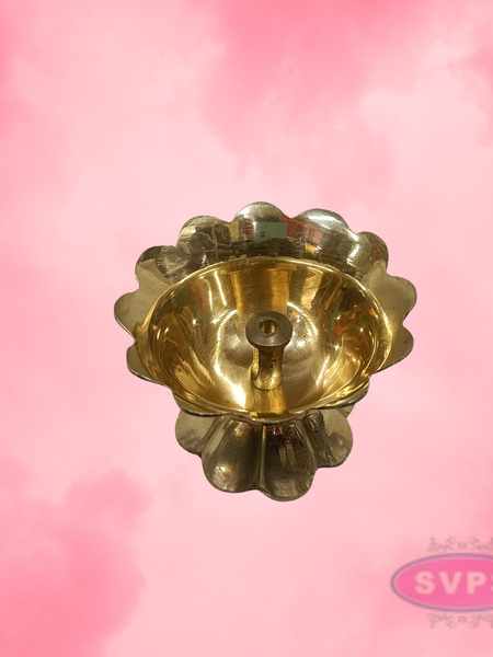 Brass Flower Akhand Jyothi Diya / Lamp