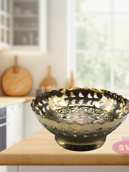 Brass Flower Bowl for Home / Office/Fruit Bowl for Kitchen